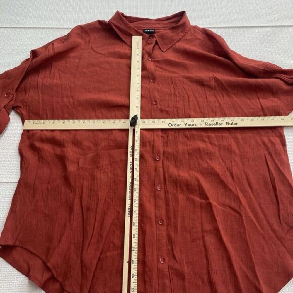 Torrid‎ Womens 3X Lindsay Drop Shoulder Button Up Burnt Orange - Picture 2 of 10